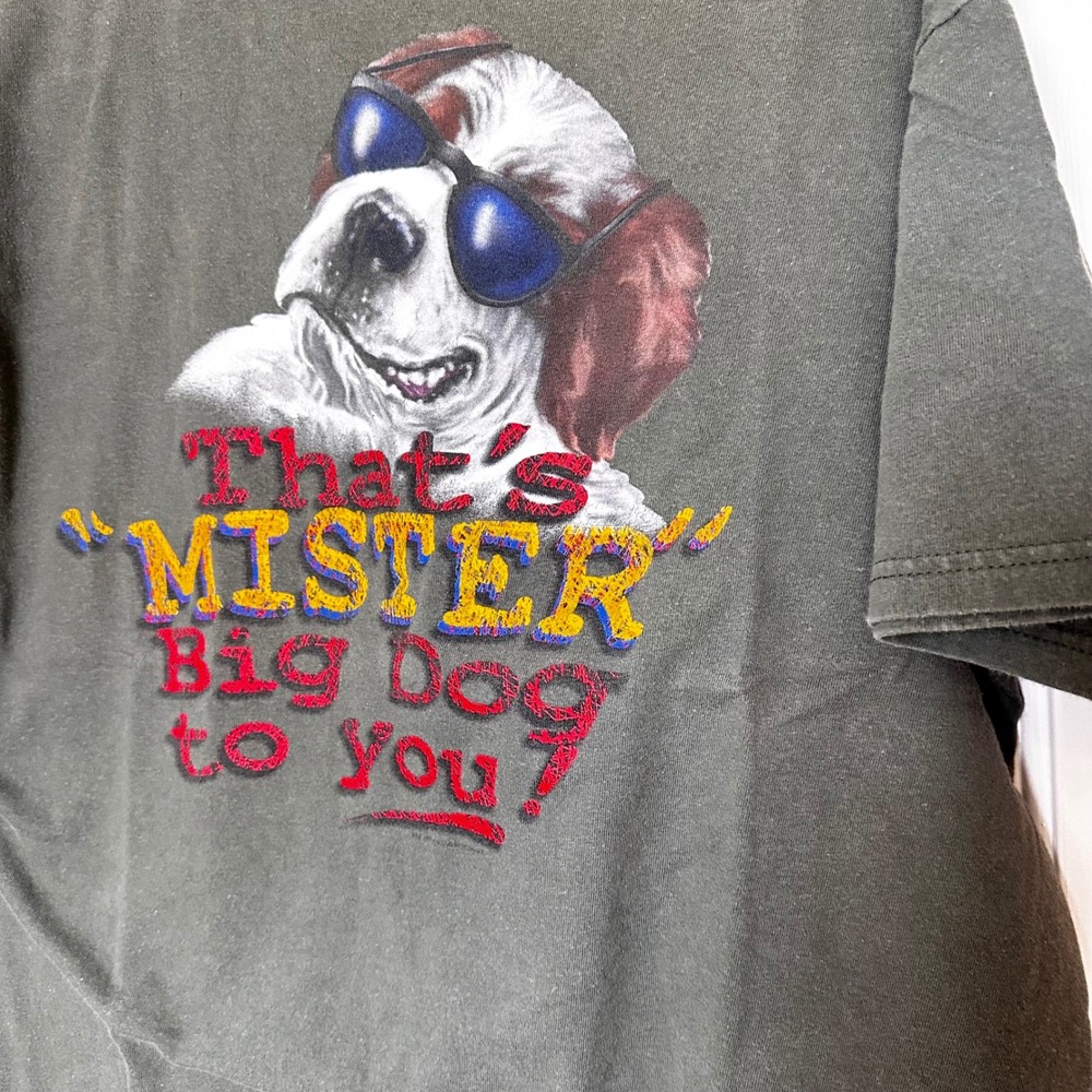 Big Dogs Mens Graphic T-Shirt Large Gray Mister Big Dog To You Vintage Style